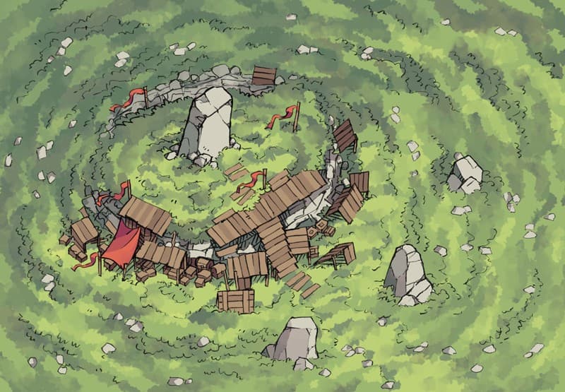 Illustration of fantasy menhir, rock, podium by 2minutetabletop