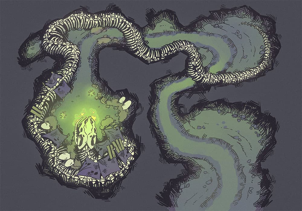 Illustration of fantasy snake by 2minutetabletop