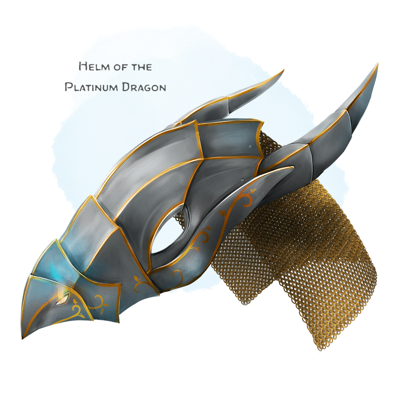Illustration of Helm of the Platinum Dragon
