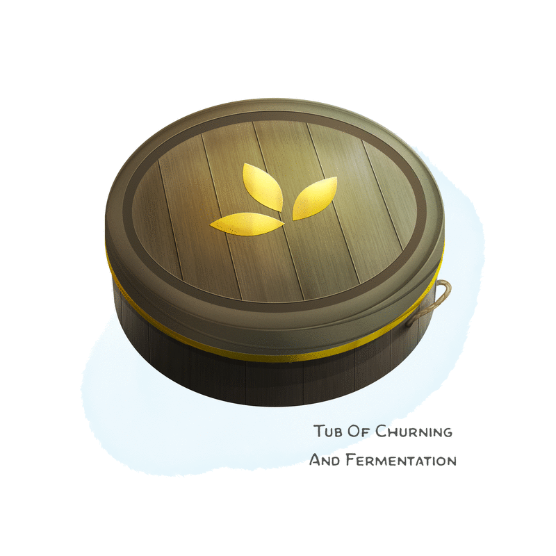 Illustration of Tub of Churning and Fermentation
