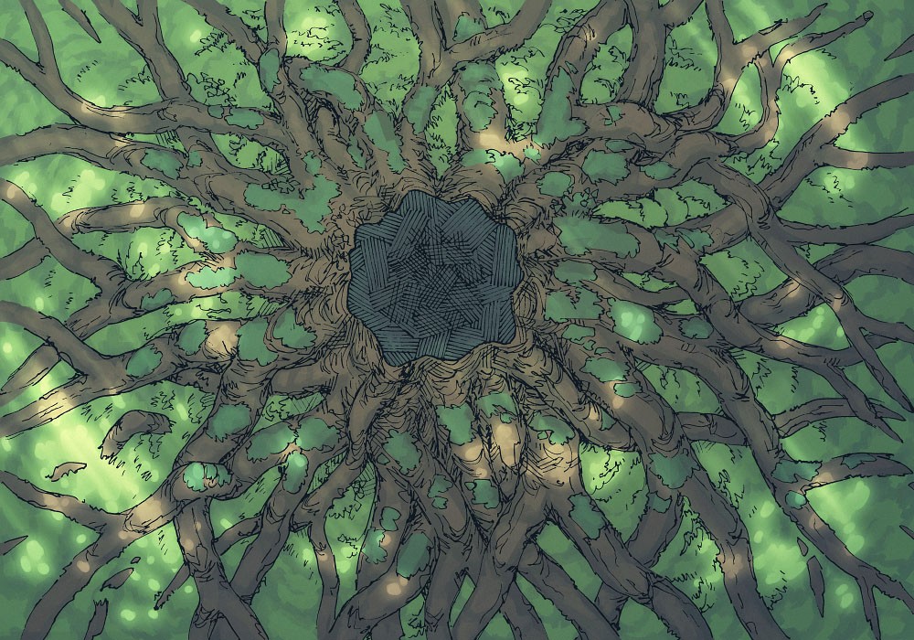 Illustration of fantasy tree, roots by 2minutetabletop