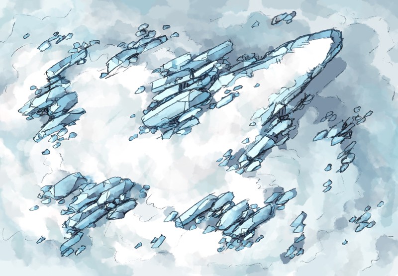 Illustration of fantasy ice crystals by 2minutetabletop